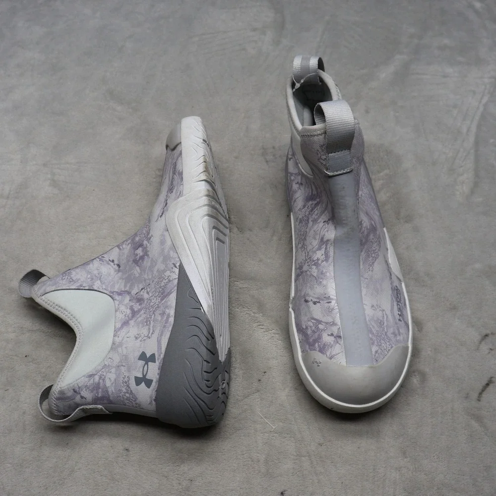 Under Armour Mens 9D Deck Boots Gray Camo Charged Shoreman‎ Waterproof Fishing